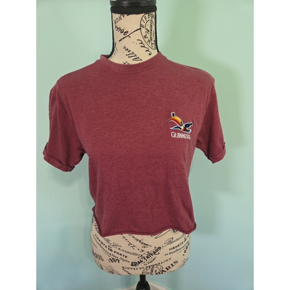 Guinness Cropped T-Shirt crop top small Toucan bird embroidered
